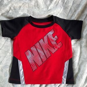 24M Nike Kids Red and Black Short Sleeve Tee
